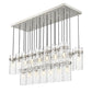 Z-Lite Fontaine 20" 23-Light Brushed Nickel Steel Frame Clear Waterglass Shade Linear Chandelier