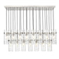 Z-Lite Fontaine 20" 23-Light Brushed Nickel Steel Frame Clear Waterglass Shade Linear Chandelier