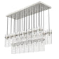 Z-Lite Fontaine 20" 23-Light Brushed Nickel Steel Frame Clear Waterglass Shade Linear Chandelier