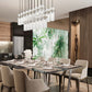 Z-Lite Fontaine 20" 23-Light Brushed Nickel Steel Frame Clear Waterglass Shade Linear Chandelier