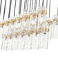 Z-Lite Fontaine 23-Lights Rubbed Brass Steel Frame Clear Waterglass Glass Shade Linear Chandelier