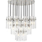 Z-Lite Fontaine 27-Lights Brushed Nickel Steel Frame Clear Waterglass Glass Shade Chandelier