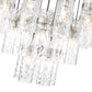 Z-Lite Fontaine 27-Lights Brushed Nickel Steel Frame Clear Waterglass Glass Shade Chandelier