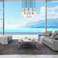 Z-Lite Fontaine 27-Lights Brushed Nickel Steel Frame Clear Waterglass Glass Shade Chandelier