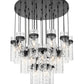 Z-Lite Fontaine 27-Lights Matte Black Steel Frame Clear Waterglass Glass Shade Chandelier