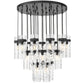 Z-Lite Fontaine 27-Lights Matte Black Steel Frame Clear Waterglass Glass Shade Chandelier