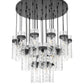 Z-Lite Fontaine 27-Lights Matte Black Steel Frame Clear Waterglass Glass Shade Chandelier