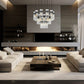 Z-Lite Fontaine 27-Lights Matte Black Steel Frame Clear Waterglass Glass Shade Chandelier