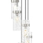 Z-Lite Fontaine 5-Lights Brushed Nickel Steel Frame Clear Waterglass Glass Shade Chandelier