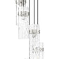 Z-Lite Fontaine 5-Lights Brushed Nickel Steel Frame Clear Waterglass Glass Shade Chandelier
