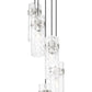 Z-Lite Fontaine 5-Lights Brushed Nickel Steel Frame Clear Waterglass Glass Shade Chandelier