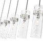 Z-Lite Fontaine 5-Lights Brushed Nickel Steel Frame Clear Waterglass Glass Shade Linear Chandelier