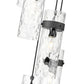 Z-Lite Fontaine 5-Lights Matte Black Steel Frame Clear Waterglass Glass Shade Chandelier