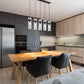 Z-Lite Fontaine 5-Lights Matte Black Steel Frame Clear Waterglass Glass Shade Linear Chandelier