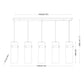 Z-Lite Fontaine 5-Lights Matte Black Steel Frame Clear Waterglass Glass Shade Linear Chandelier