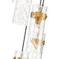 Z-Lite Fontaine 5-Lights Rubbed Brass Steel Frame Clear Waterglass Glass Shade Chandelier