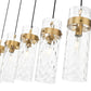 Z-Lite Fontaine 5-Lights Rubbed Brass Steel Frame Clear Waterglass Glass Shade Linear Chandelier