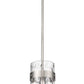 Z-Lite Fontaine 6" 1-Light Brushed Nickel Pendant Light With Clear Glass Shade
