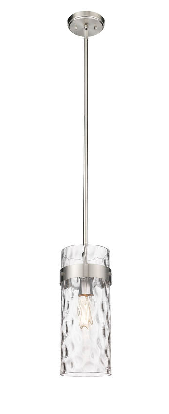 Z-Lite Fontaine 6" 1-Light Brushed Nickel Pendant Light With Clear Glass Shade