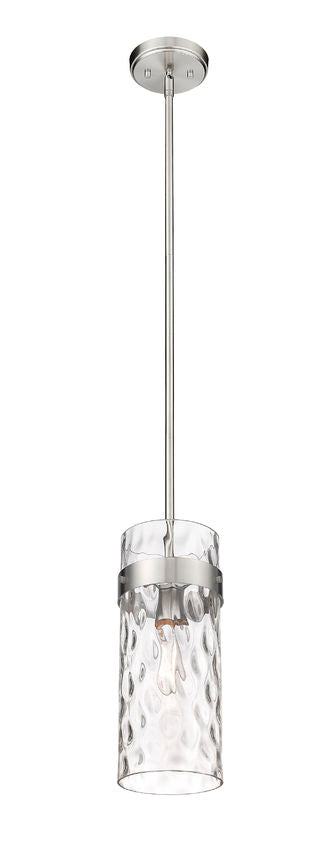 Z-Lite Fontaine 6" 1-Light Brushed Nickel Pendant Light With Clear Glass Shade