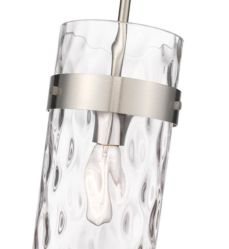 Z-Lite Fontaine 6" 1-Light Brushed Nickel Pendant Light With Clear Glass Shade