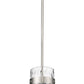 Z-Lite Fontaine 6" 1-Light Brushed Nickel Pendant Light With Clear Glass Shade