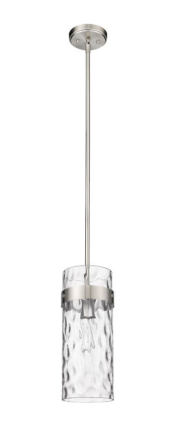 Z-Lite Fontaine 6" 1-Light Brushed Nickel Pendant Light With Clear Glass Shade