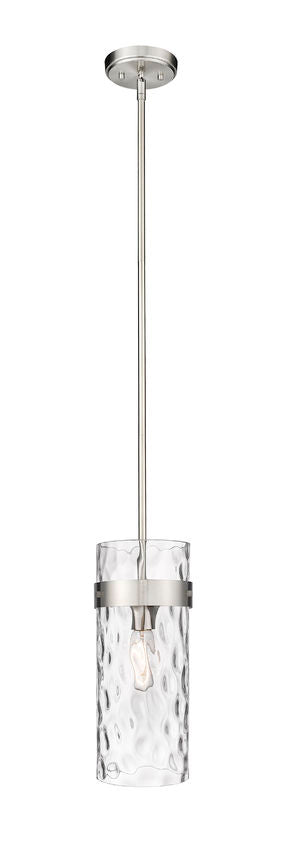 Z-Lite Fontaine 6" 1-Light Brushed Nickel Pendant Light With Clear Glass Shade