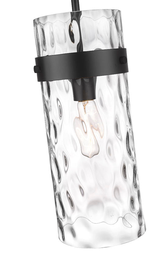 Z-Lite Fontaine 6" 1-Light Matte Black Pendant Light With Clear Glass Shade
