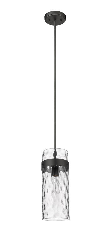 Z-Lite Fontaine 6" 1-Light Matte Black Pendant Light With Clear Glass Shade