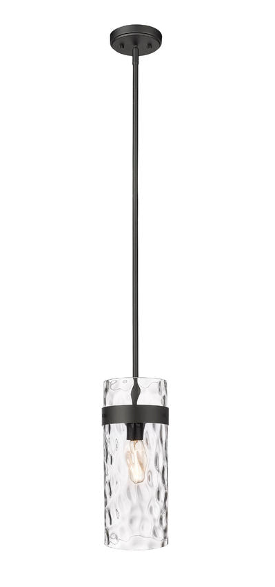 Z-Lite Fontaine 6" 1-Light Matte Black Pendant Light With Clear Glass Shade