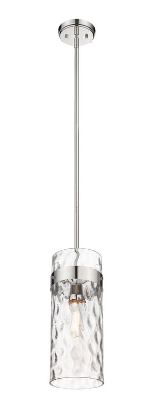 Z-Lite Fontaine 6" 1-Light Polished Nickel Pendant Light With Clear Glass Shade