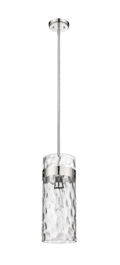 Z-Lite Fontaine 6" 1-Light Polished Nickel Pendant Light With Clear Glass Shade