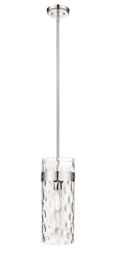 Z-Lite Fontaine 6" 1-Light Polished Nickel Pendant Light With Clear Glass Shade