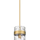 Z-Lite Fontaine 6" 1-Light Rubbed Brass Pendant Light With Clear Glass Shade