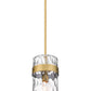 Z-Lite Fontaine 6" 1-Light Rubbed Brass Pendant Light With Clear Glass Shade