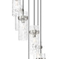 Z-Lite Fontaine 7-Light Brushed Nickel Frame Clear Waterglass Glass Shade Chandelier
