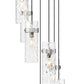 Z-Lite Fontaine 7-Light Brushed Nickel Frame Clear Waterglass Glass Shade Chandelier