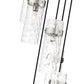 Z-Lite Fontaine 7-Light Brushed Nickel Frame Clear Waterglass Glass Shade Chandelier