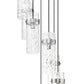 Z-Lite Fontaine 7-Light Brushed Nickel Frame Clear Waterglass Glass Shade Chandelier