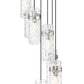 Z-Lite Fontaine 7-Light Brushed Nickel Frame Clear Waterglass Glass Shade Chandelier