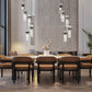 Z-Lite Fontaine 7-Light Matte Black Frame Clear Waterglass Glass Shade Chandelier