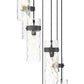 Z-Lite Fontaine 7-Light Matte Black Frame Clear Waterglass Glass Shade Chandelier