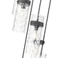 Z-Lite Fontaine 7-Light Matte Black Frame Clear Waterglass Glass Shade Chandelier