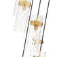 Z-Lite Fontaine 7-Light Rubbed Brass Frame Clear Waterglass Glass Shade Chandelier