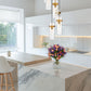 Z-Lite Fontaine 7-Light Rubbed Brass Frame Clear Waterglass Glass Shade Chandelier