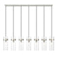 Z-Lite Fontaine 7-Lights Brushed Nickel Steel Frame Clear Waterglass Glass Shade Linear Chandelier
