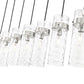 Z-Lite Fontaine 7-Lights Brushed Nickel Steel Frame Clear Waterglass Glass Shade Linear Chandelier