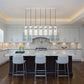 Z-Lite Fontaine 7-Lights Brushed Nickel Steel Frame Clear Waterglass Glass Shade Linear Chandelier