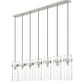 Z-Lite Fontaine 7-Lights Brushed Nickel Steel Frame Clear Waterglass Glass Shade Linear Chandelier